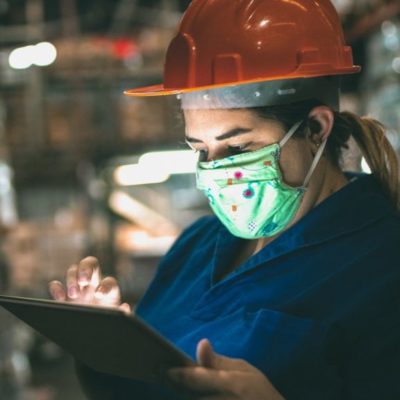 Warehouse Worker in Mask